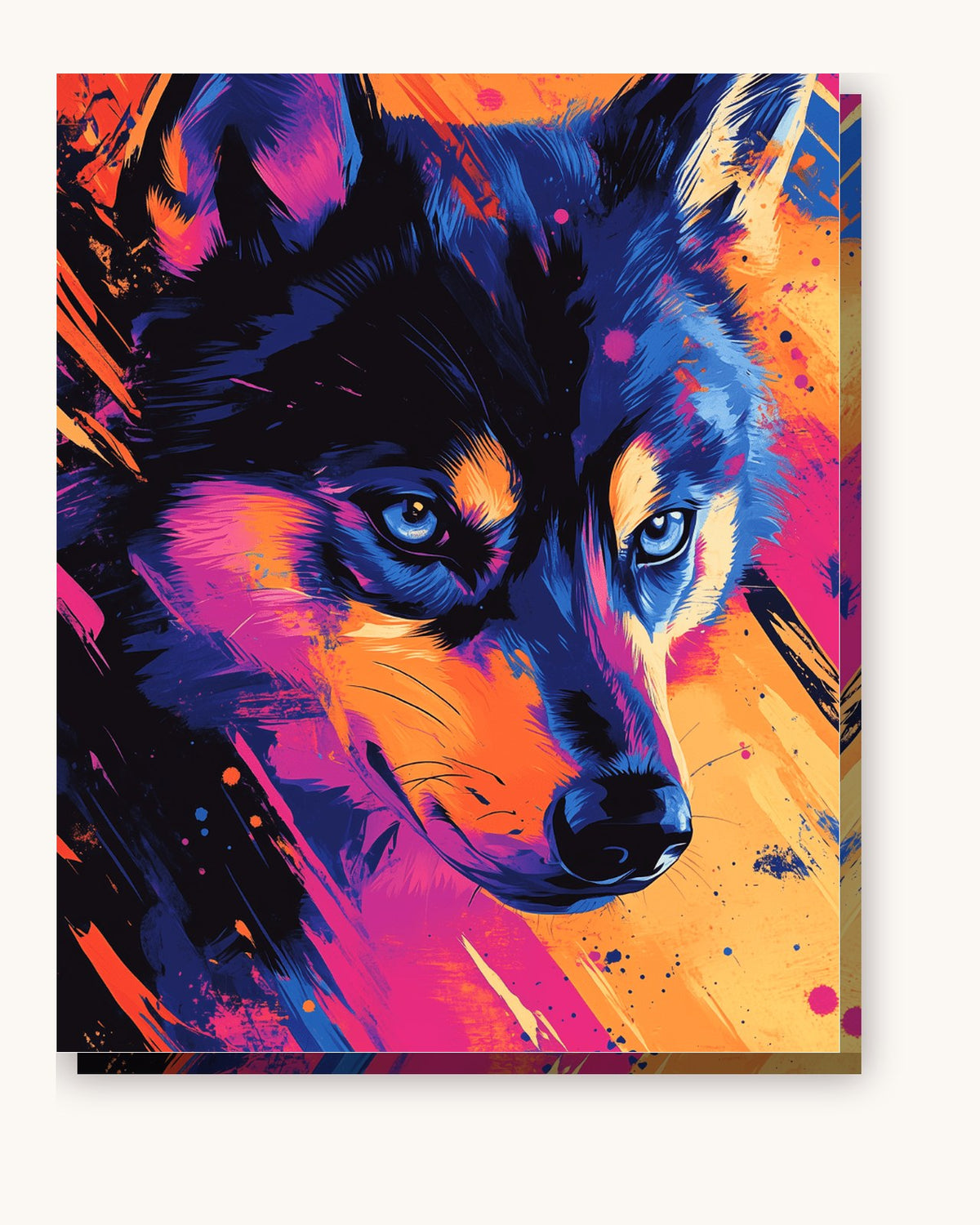 Spry Husky paint by numbers kit on stretched canvas