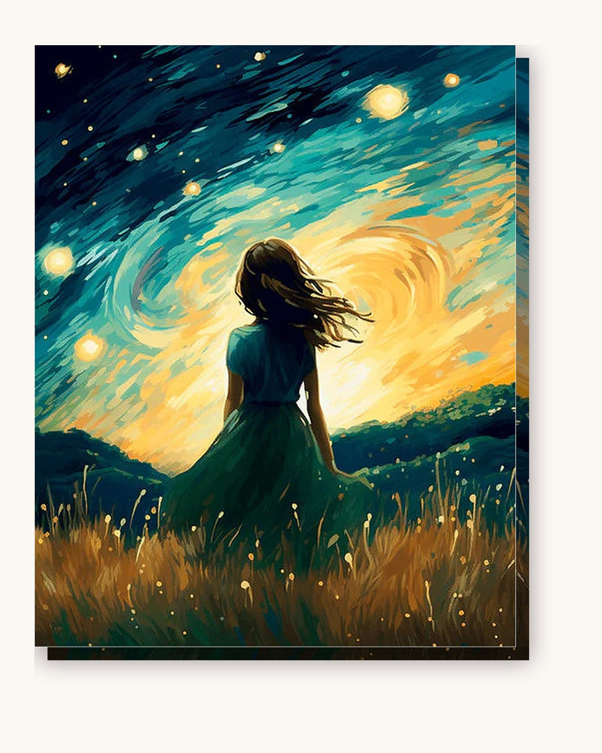 Celestial Reflection paint by numbers kit on stretched canvas