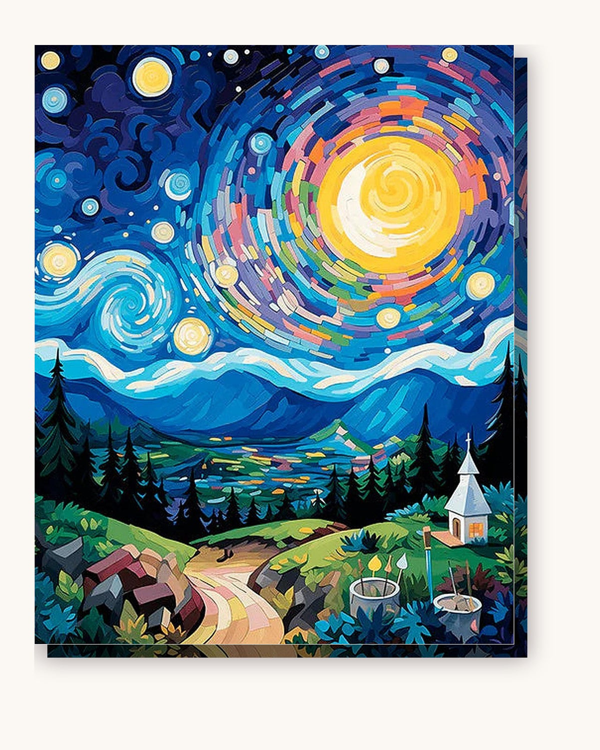 The Starry Veil paint by numbers kit on stretched canvas