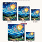 The Starry Veil canvas sizes from 12 x 12 to 23.5 x 23.5 inches