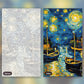 Starry Night over the Rhone after Van Gogh paint by numbers kit, before and after