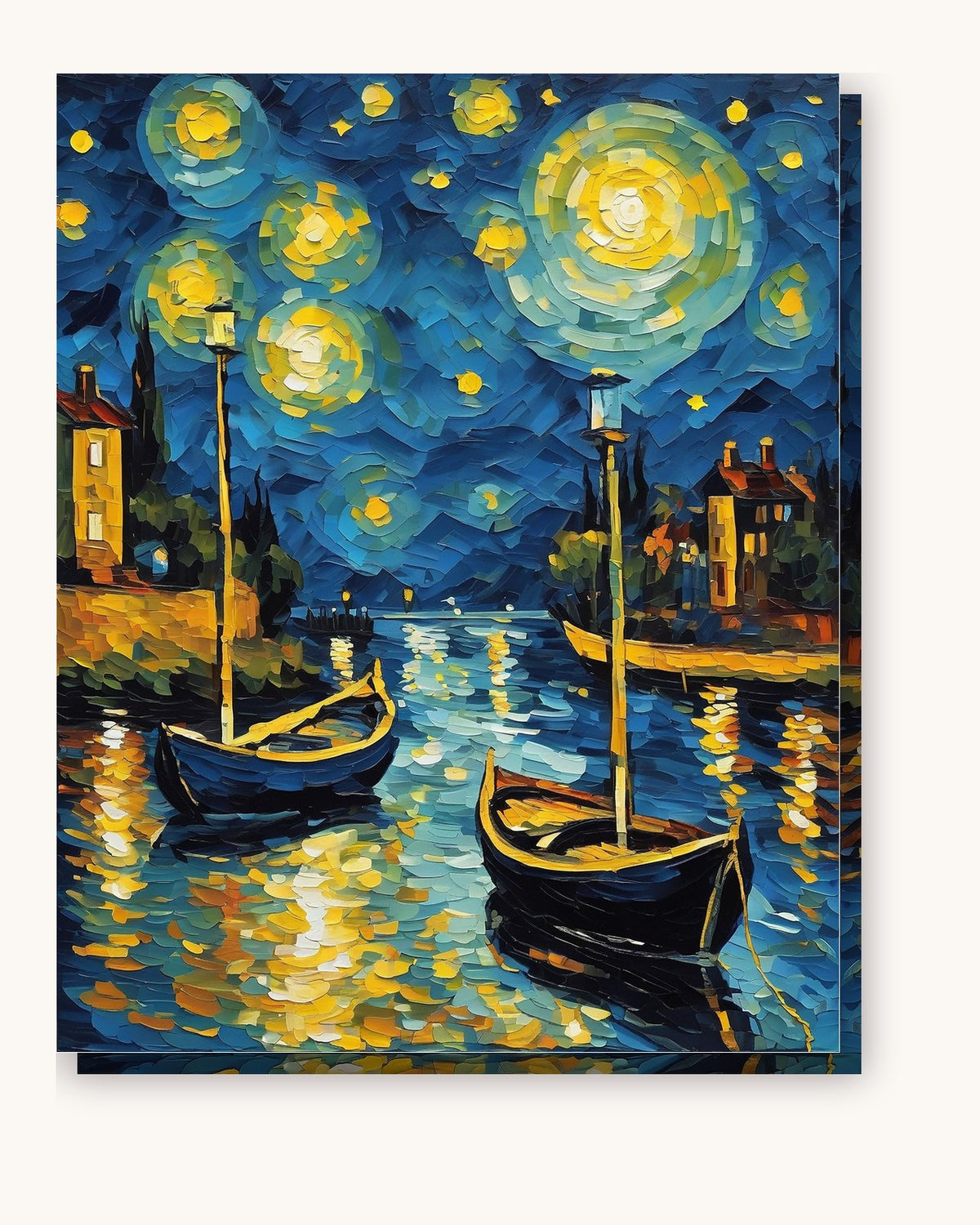 Starry Night over the Rhone after Van Gogh paint by numbers kit on stretched canvas