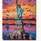 Statue of Liberty at Sunset paint by numbers kit on stretched canvas