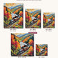 Steam Train through Autumn Hills canvas sizes from 12 x 12 to 23.5 x 23.5 inches
