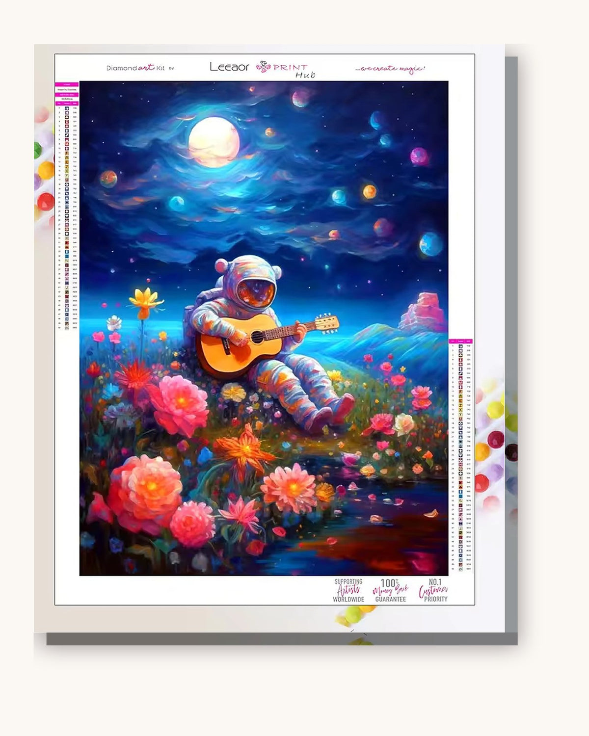 Stellar Garden paint by numbers kit on stretched canvas