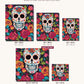Sugar Skull with Roses canvas sizes from 12 x 12 to 23.5 x 23.5 inches