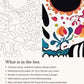Close-up of the Sugar Skull with Roses canvas texture and printed numbers