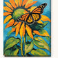 Sunflower and Monarch paint by numbers kit on stretched canvas