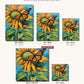 Sunflower and Monarch canvas sizes from 12 x 12 to 23.5 x 23.5 inches
