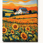 Sunflower Field at Golden Hour paint by numbers kit on stretched canvas