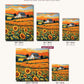 Sunflower Field at Golden Hour canvas sizes from 12 x 12 to 23.5 x 23.5 inches