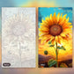 Sunflower paint by numbers kit, before and after
