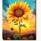 Sunflower paint by numbers kit on stretched canvas