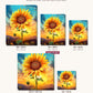 Sunflower canvas sizes from 12 x 12 to 23.5 x 23.5 inches