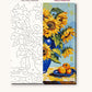 Sunflowers in a Blue Vase numbered canvas next to the finished painting