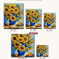 Sunflowers in a Blue Vase canvas sizes from 12 x 12 to 23.5 x 23.5 inches