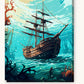 Sunken Mysteries paint by numbers kit on stretched canvas