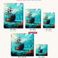 Sunken Mysteries canvas sizes from 12 x 12 to 23.5 x 23.5 inches