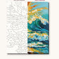 Sunlit Ocean Wave numbered canvas next to the finished painting