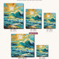 Sunlit Ocean Wave canvas sizes from 12 x 12 to 23.5 x 23.5 inches
