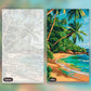 Paradise in the Sun paint by numbers kit, before and after