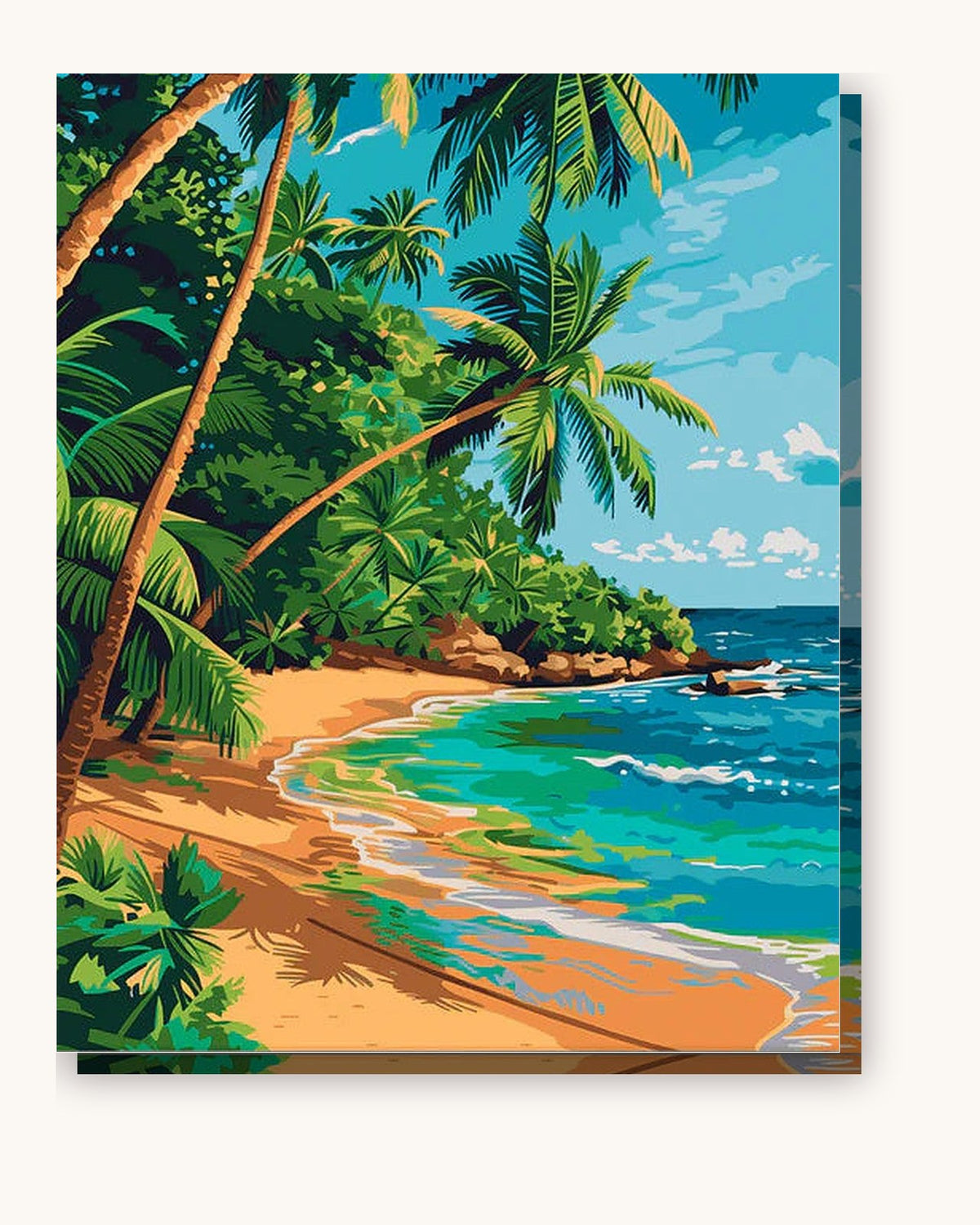 Paradise in the Sun paint by numbers kit on stretched canvas