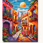 Boulevard Serenade paint by numbers kit on stretched canvas