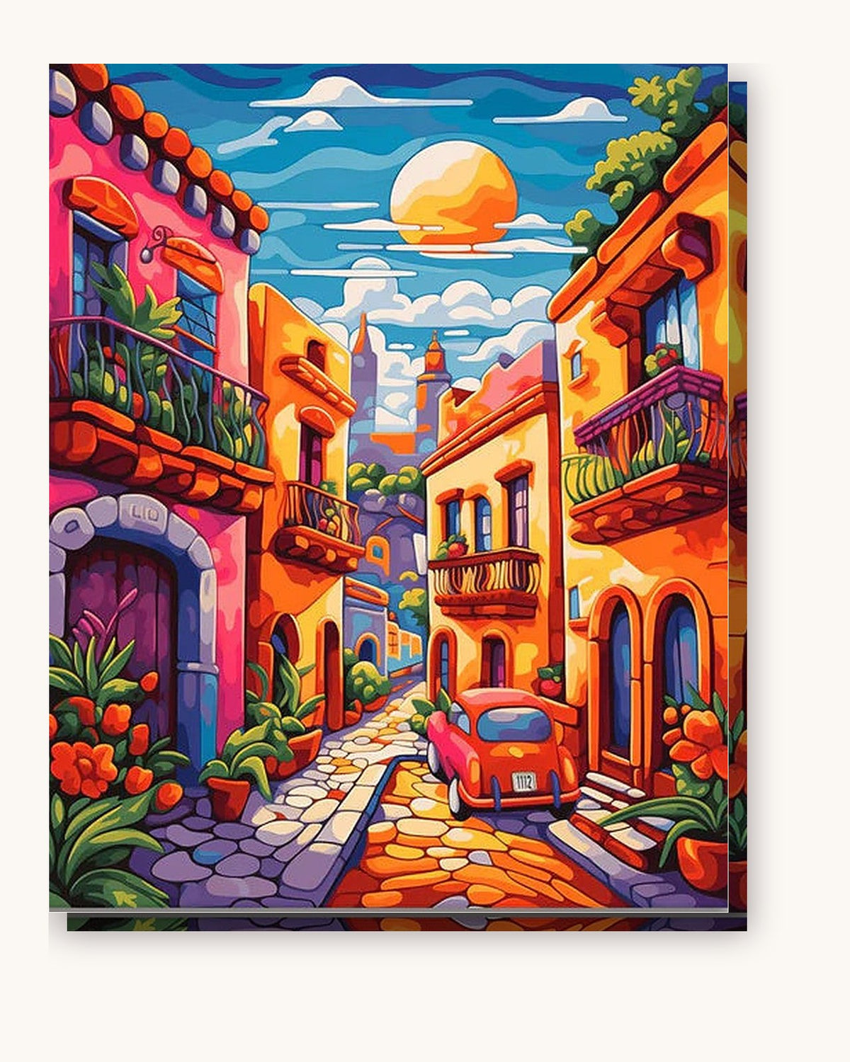Boulevard Serenade paint by numbers kit on stretched canvas
