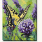 Swallowtail Butterfly on Purple Lavender paint by numbers kit on stretched canvas