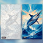 Swordfish Jump paint by numbers kit, before and after