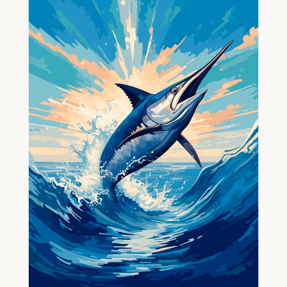 Swordfish Jump Premium Collection Canvas Art Kit