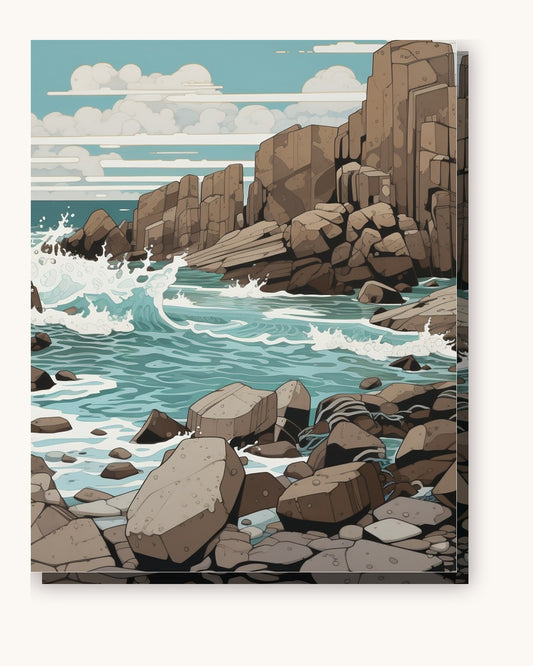 Symmetric Shores paint by numbers kit on stretched canvas