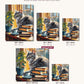 Tabby Cat and Books canvas sizes from 12 x 12 to 23.5 x 23.5 inches