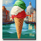 Italian Essence paint by numbers kit on stretched canvas