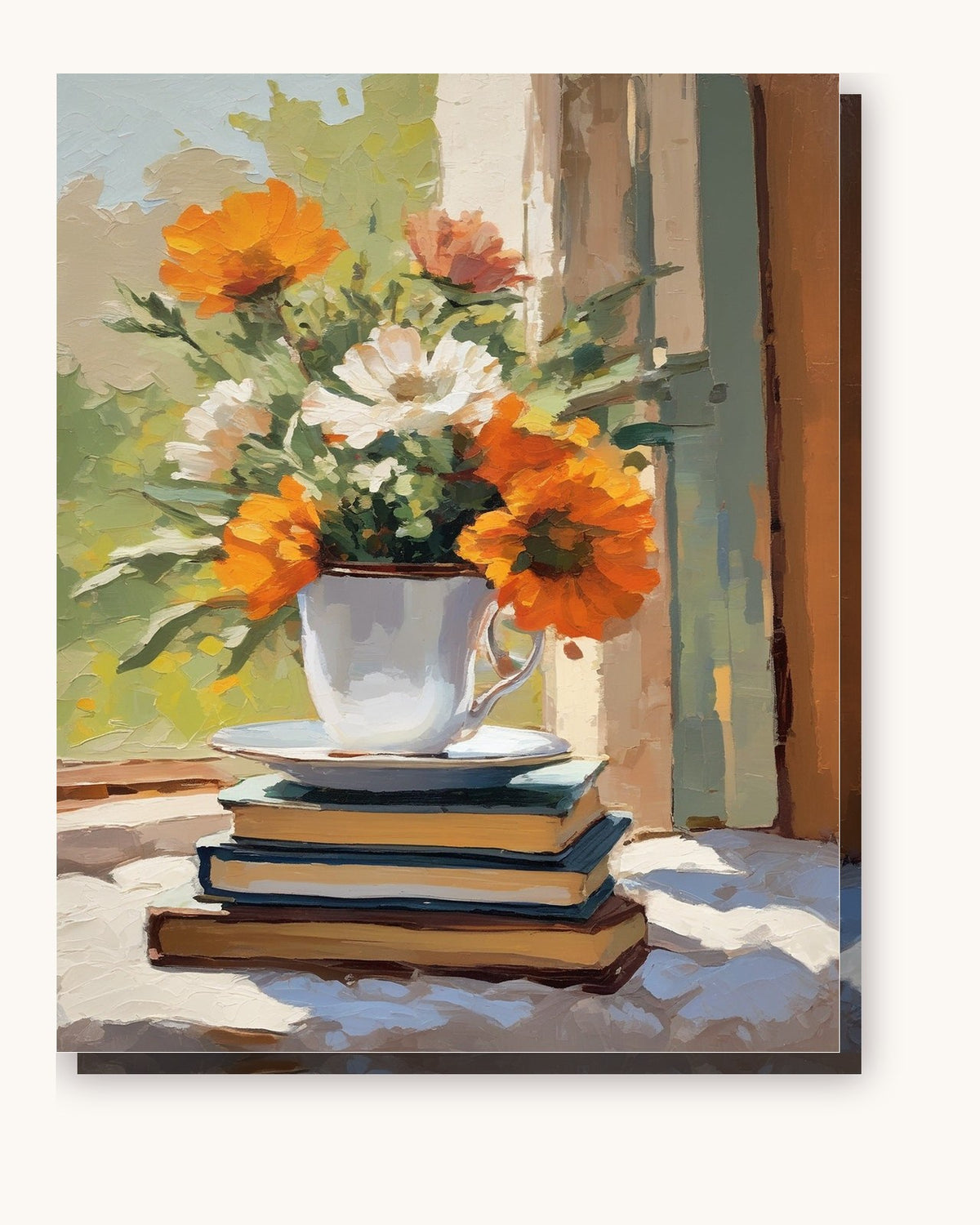 Tea and Wildflowers paint by numbers kit on stretched canvas
