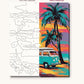 Teal Camper Van at Sunset numbered canvas next to the finished painting