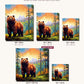 The Bear's Dilemma canvas sizes from 12 x 12 to 23.5 x 23.5 inches