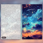 The Cosmic Firmament paint by numbers kit, before and after