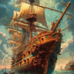 The Golden Galleon Painting by Numbers Kit