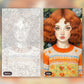The Knitted Elegance paint by numbers kit, before and after