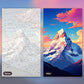 The Peak of Peaks paint by numbers kit, before and after