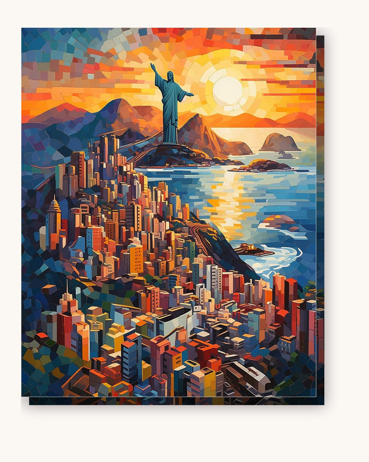 The Redeemer of Rio paint by numbers kit on stretched canvas