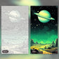The Ringed Giant paint by numbers kit, before and after