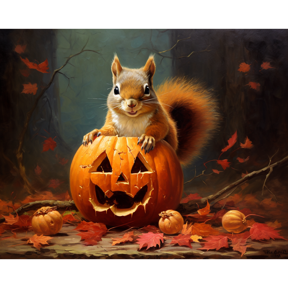 The Spooky Forest Squirrel Art Painting Kit