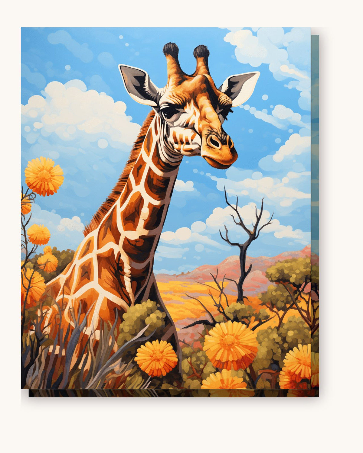 The Tall Gaze paint by numbers kit on stretched canvas