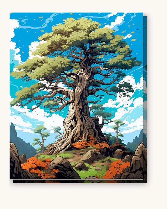 The Wisest Tree paint by numbers kit on stretched canvas