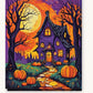 The Witch's Cottage paint by numbers kit on stretched canvas