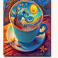 The World In A Cup paint by numbers kit on stretched canvas