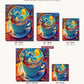 The World In A Cup canvas sizes from 12 x 12 to 23.5 x 23.5 inches