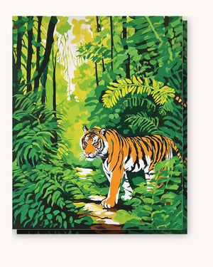 Tiger in the Jungle paint by numbers kit on stretched canvas